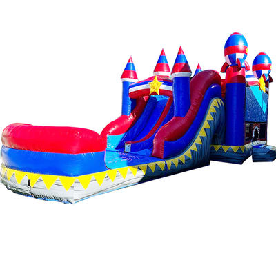 Party Events  Commercial PVC Red Rocket Inflatable Bounce House with Slide  Pool
