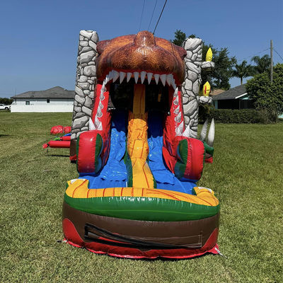 Party Rentals Must-Have Customize Accepted Jurassic Dinosaur Theme Commercial PVC Inflatable Bounce House with Slide