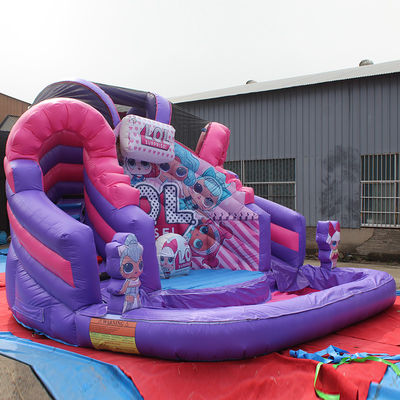 Unisex Residential Inflatable Cartoon LOL Wet/Dry Water Slide with Pool and Castle
