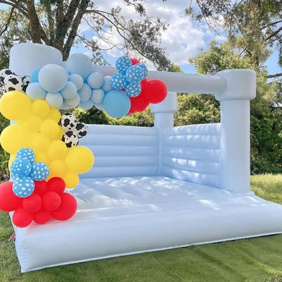 Logo Custom Logo Printed White Inflatable Bouncer for Party Moonwalk Bouncy Castle