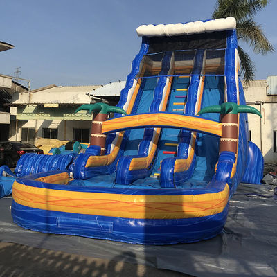 Favorite EN71/EN14960/CE Certified Inflatable Palm Tree Water Slide with Double Slide