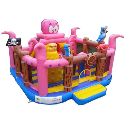Castle Octopus Pirate Ship Inflatable Fun City Bouncy Castles with Safety Jumper