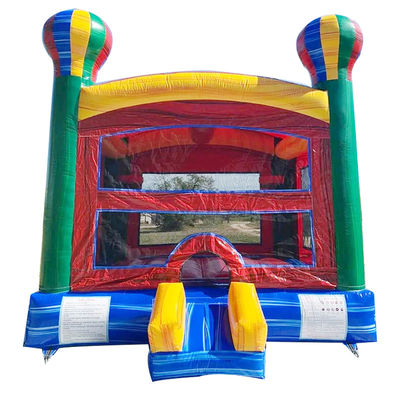 CE/EN71/EN14960 Certified Inflatable Rainbow Hot Air Balloon Bounce House Castle for Kids