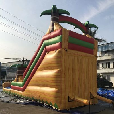 Commercial Occasion Customized Size Inflatable Palm Tree Single Wide Slide with Pool