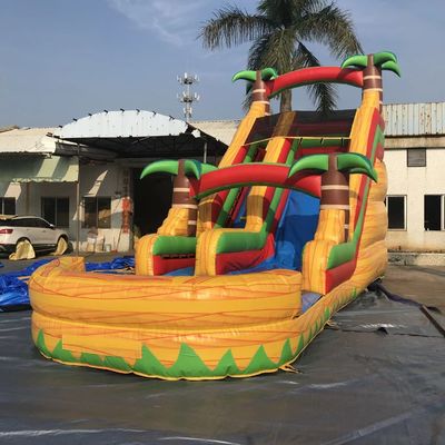 Commercial Occasion Customized Size Inflatable Palm Tree Single Wide Slide with Pool