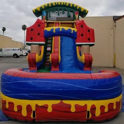 Park Inflatable Chilled Watermelon Water Slide with Pool Support One Item Purchase