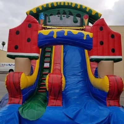 Park Inflatable Chilled Watermelon Water Slide with Pool Support One Item Purchase