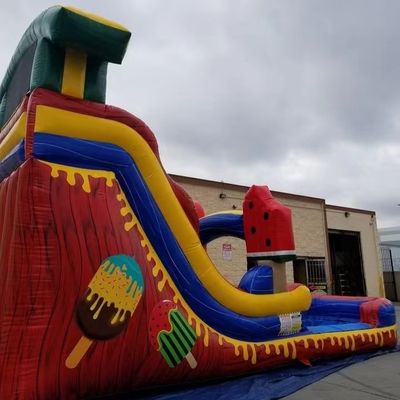 Park Inflatable Chilled Watermelon Water Slide with Pool Support One Item Purchase