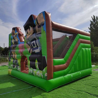 CE EN14960 Certified Inflatable Combo Castle Slide for Party Rentals Minecraft Theme