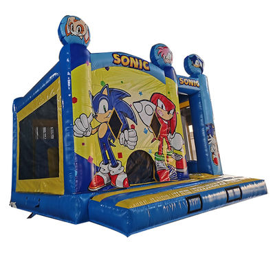 Commercial Toddler Trampoline PVC Inflatable Castle with Dry Slide and Climbing Slide