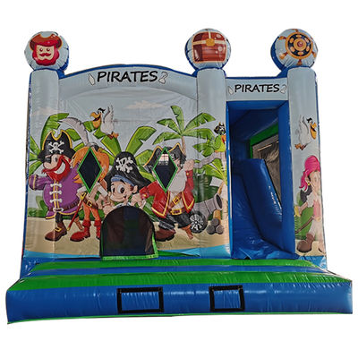 Customized Color Commercial PVC Pirate Theme Inflatable Bouncy Castle with Dry Slide