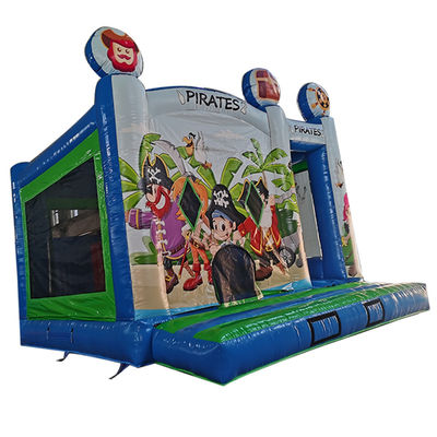 Customized Color Commercial PVC Pirate Theme Inflatable Bouncy Castle with Dry Slide