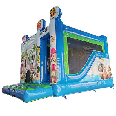 Customized Color Commercial PVC Pirate Theme Inflatable Bouncy Castle with Dry Slide