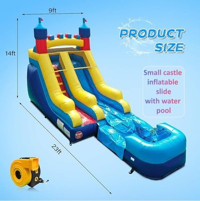 Water Pool Castle Style Inflatable Bouncy Fancy Long Water Slide for Kids and Adults