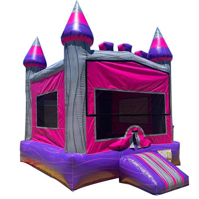 Features Portable Pink Castle Bouncy Jumping Commercial Bounce House with Blower