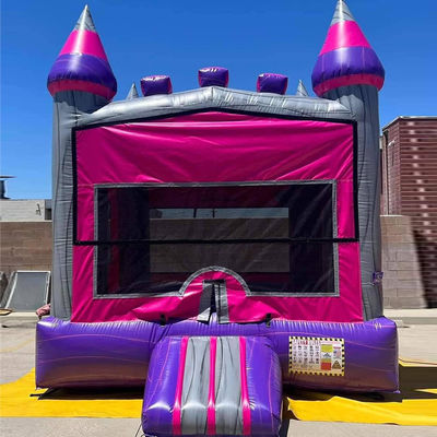 Features Portable Pink Castle Bouncy Jumping Commercial Bounce House with Blower