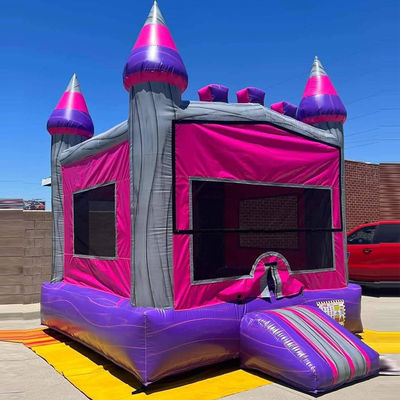 Features Portable Pink Castle Bouncy Jumping Commercial Bounce House with Blower