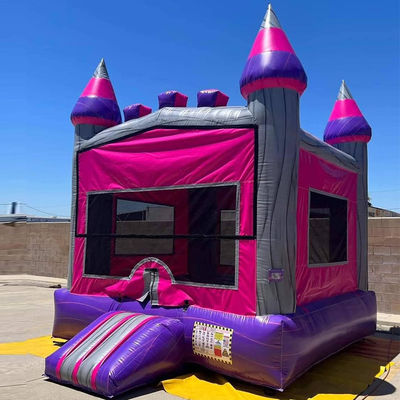 Features Portable Pink Castle Bouncy Jumping Commercial Bounce House with Blower