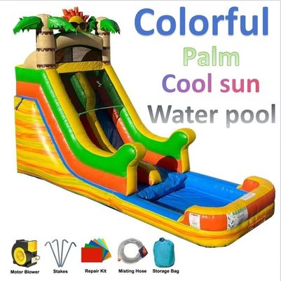 2-4 Years Old Kids' Must-Have Inflatable Climbing Wall Water Slide with Pool and Sun