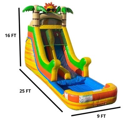 2-4 Years Old Kids' Must-Have Inflatable Climbing Wall Water Slide with Pool and Sun