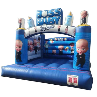 Blower Boss Baby Theme Inflatable Jumping Castle Bouncer Cute Blue Cartoon Trampoline
