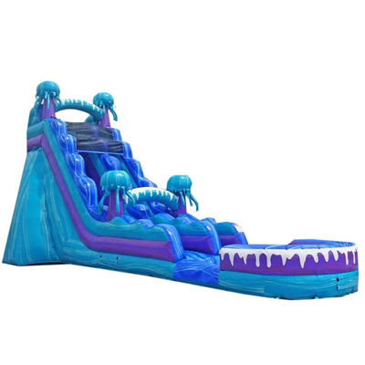 Commercial Grade 36ft Inflatable Water Slide with Water Pool Ocean Jellyfish Pattern
