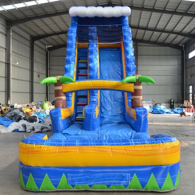 Commercial Grade 36ft Inflatable Water Slide with Water Pool Ocean Jellyfish Pattern