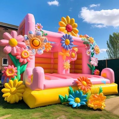 PORTABLE Attractive Wedding Inflatable Trampolines 2024 Castle with Decorative Flowers