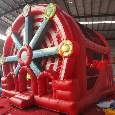 2024 19ft Red Ferris Wheel Inflatable Castle House Slide Combo for Customize Accepted