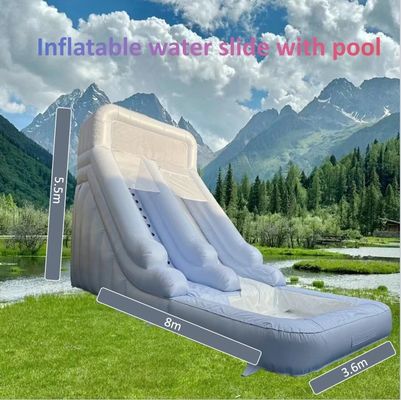 Indoor Commercial Rental Inflatable Water Slide with Pool in Summer Pure Color Fun