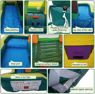 Tropical PVC Inflatable Water Bounce House Pool Water Slide Max Capacity 100-500kg