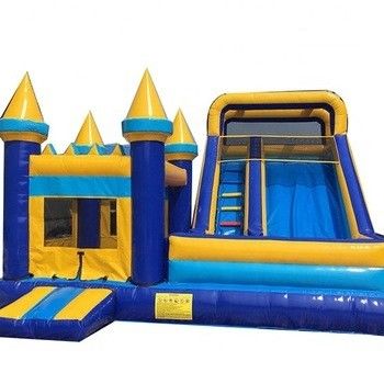 Tropical PVC Inflatable Water Bounce House Pool Water Slide Max Capacity 100-500kg