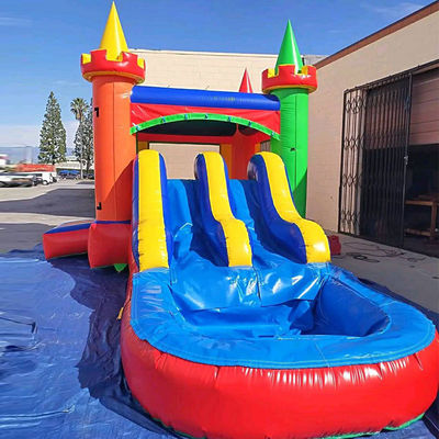 Portable Fun Guaranteed with Small Tropical Inflatable Waterslide Combo Bounce House