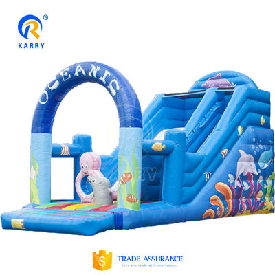 Park Polar Bear Series Inflatable Water Slide with Swimming Pool Made of Oxford Cloth