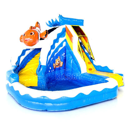 Park Polar Bear Series Inflatable Water Slide with Swimming Pool Made of Oxford Cloth