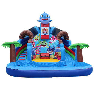 Customized Color Popular Small Shark Inflatable Water Slide with Pool