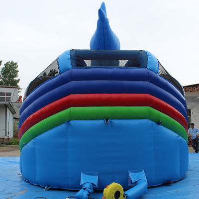 Customized Color Popular Small Shark Inflatable Water Slide with Pool