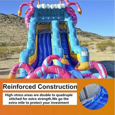 Commercial Grade Water Slide Inflatable with Splash Pool Customized Color and Size