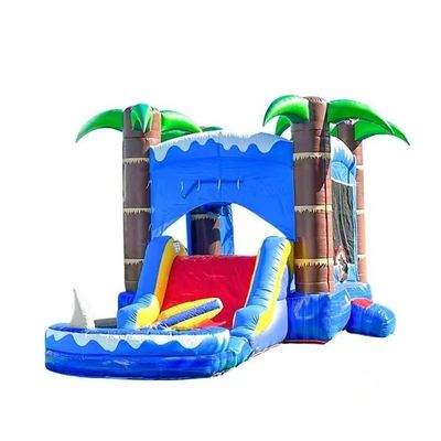 Blower Included Double-layer Reinforcement PVC Inflatable Water Slide with Climbing Wall