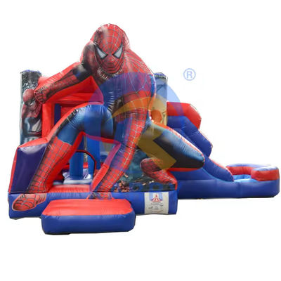 Spiderman Castle Slide Combo with Swimming Pool in Commercial Inflatable Amusement Park