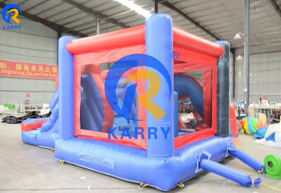 Spiderman Castle Slide Combo with Swimming Pool in Commercial Inflatable Amusement Park