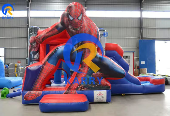 Spiderman Castle Slide Combo with Swimming Pool in Commercial Inflatable Amusement Park