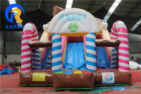 Party Inflatable Bouncer with Slide Commercial Candy House Theme Double Slide Combo