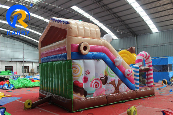 Party Inflatable Bouncer with Slide Commercial Candy House Theme Double Slide Combo