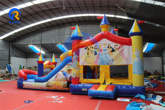 PVC Inflatable Bounce House Water Slide Combo for Unisex Princess Party Backyard Fun