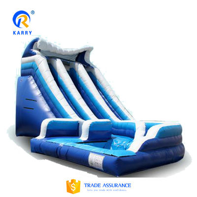 Large Adult Fun Inflatable Water Slide with Pool Customized Size and Digital Printing