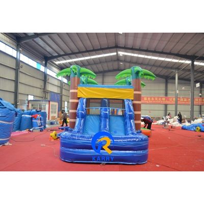 8x4m Customized Inflatable Coconut Palm Tree Bounce House with Slide and Pool Combo