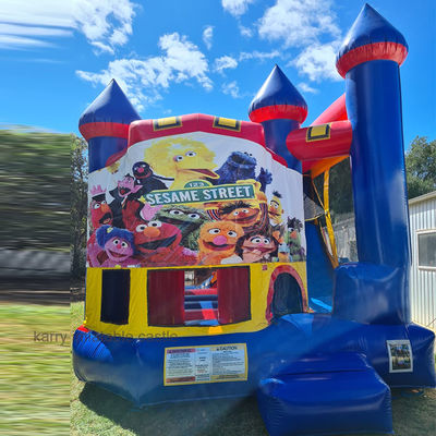 Outdoor Playground Inflatable Bouncer 13x13 Sesame Street Bouncy Castle for Kids' Fun
