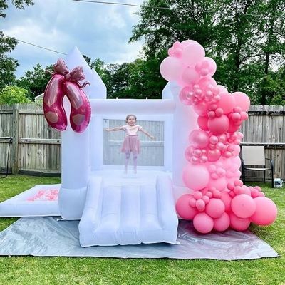 Home or Business White Inflatable Castle Jumping Trampoline with Customizable Options