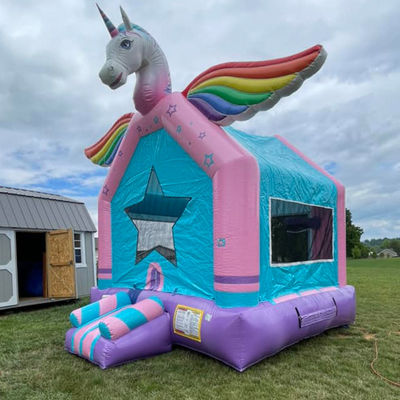 Customized Color Unicorn Bouncy Castle Inflatable Bounce House for Kids' Jumping Games